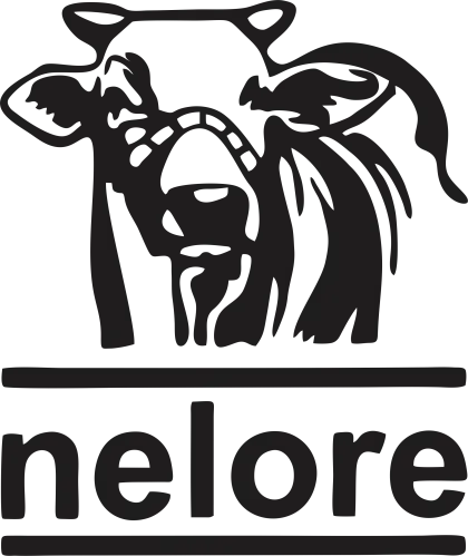 Nelore Logo with Cow Illustration
