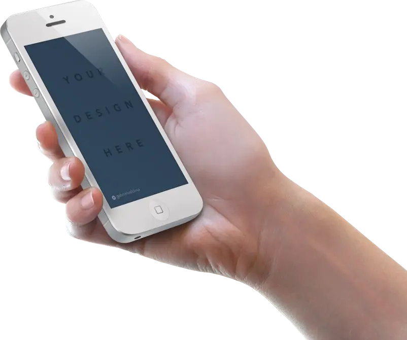 Smartphone in Hand for Custom Design