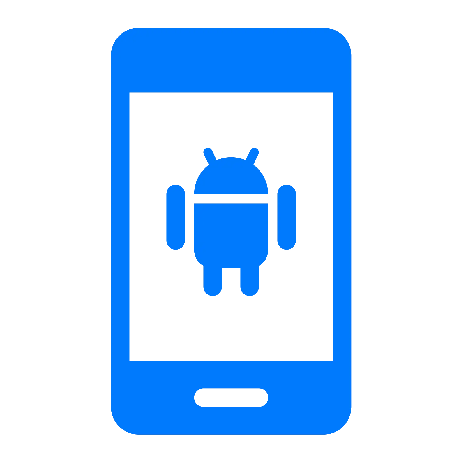 Blue Android Smartphone Icon Design