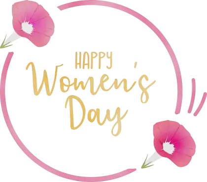 Happy Women&#039;s Day Design with Flowers