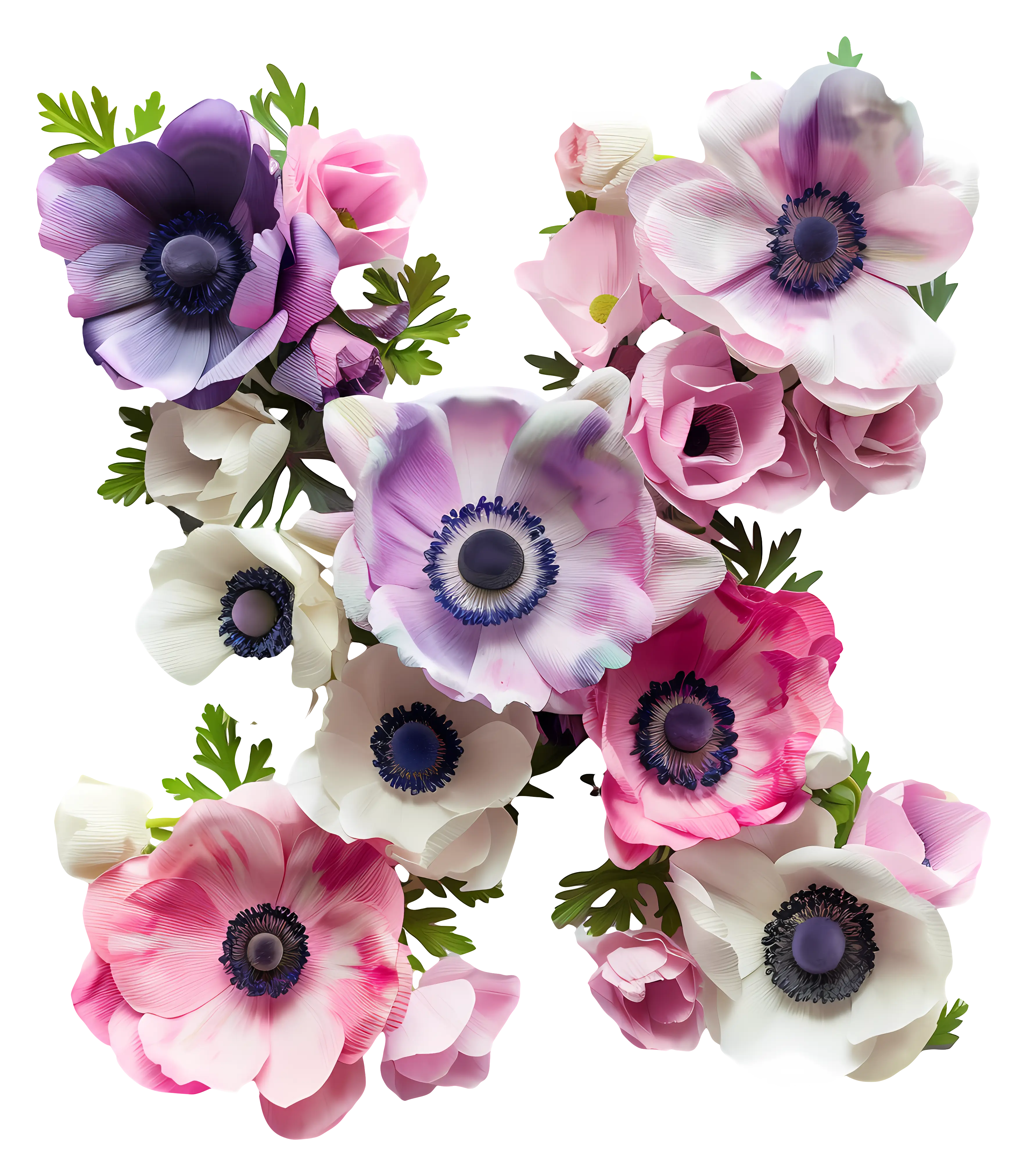 Colorful Anemone Flower Composition