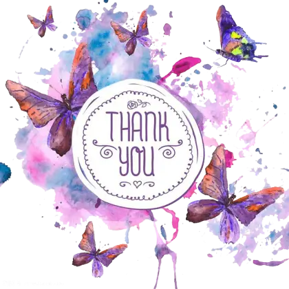 Thank You Card Design with Butterflies