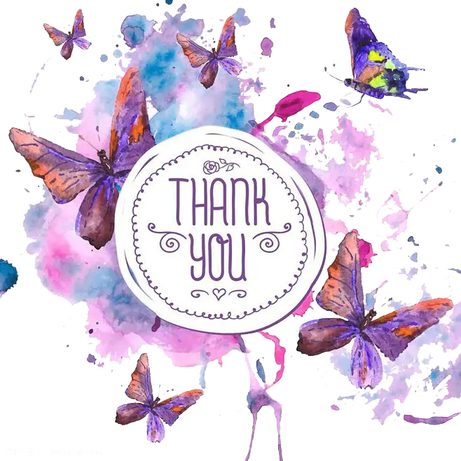 Thank You Card Design with Butterflies
