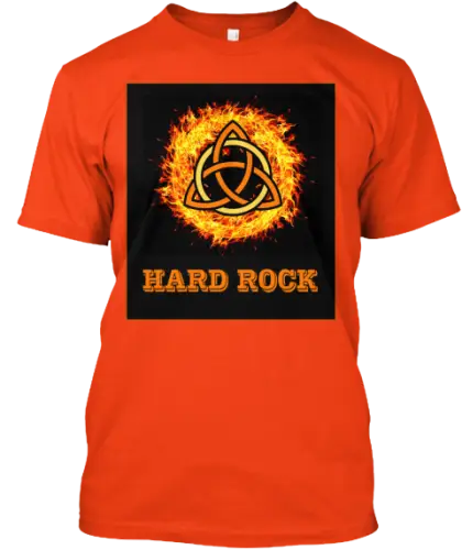 Orange Hard Rock T-shirt with Fire Design