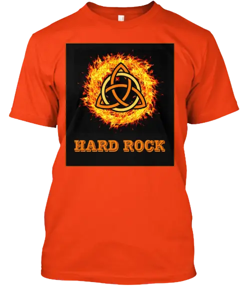 Orange Hard Rock T-shirt with Fire Design