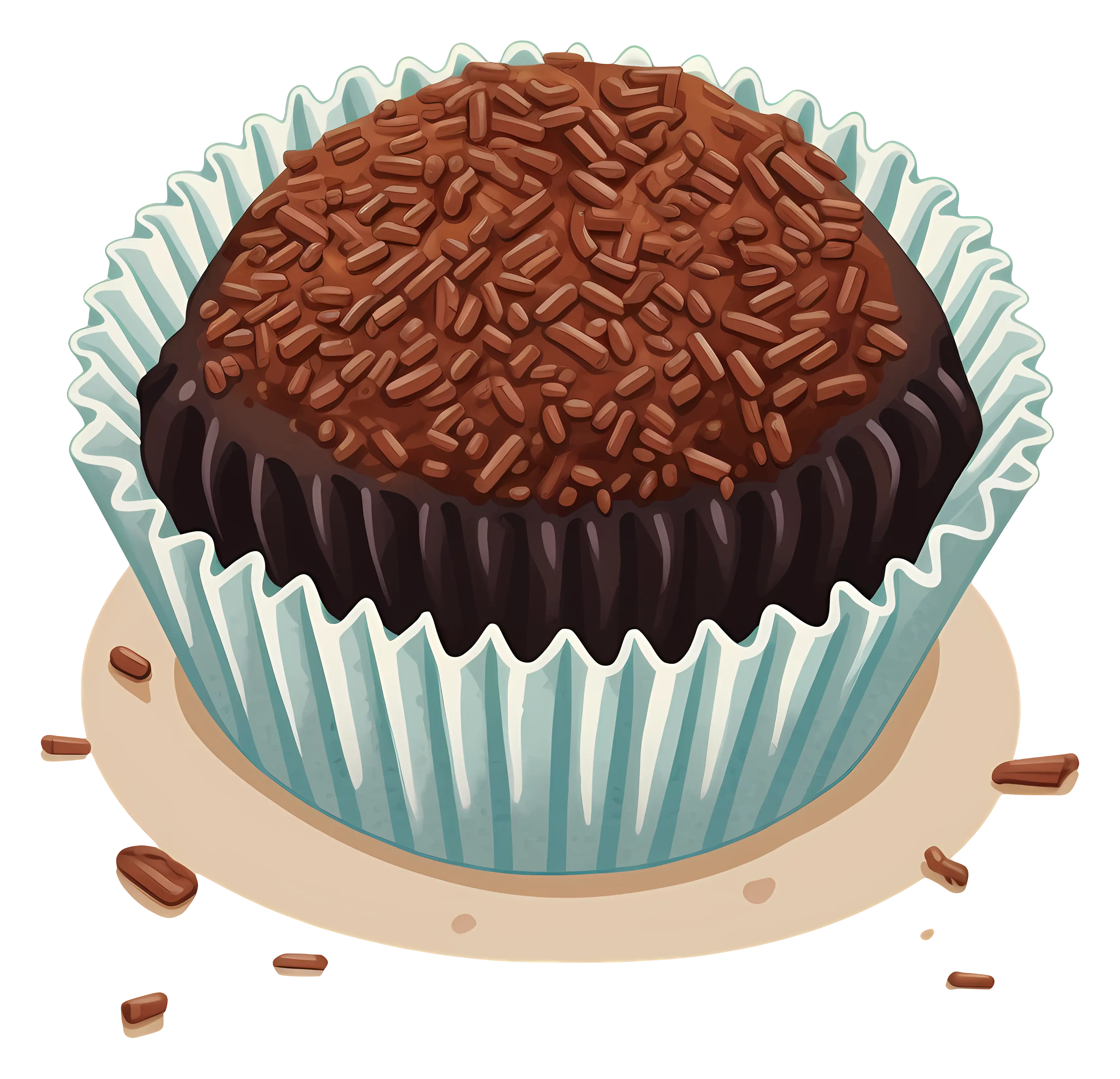Chocolate Cupcake with Brown Sprinkles