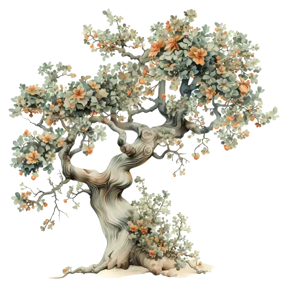 Blooming Tree with Flowers