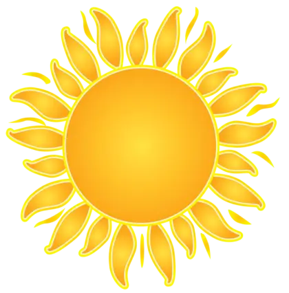 Bright Yellow Sun Icon Illustration