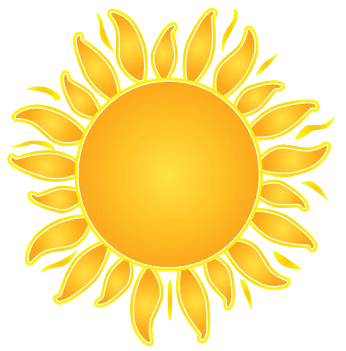 Bright Yellow Sun Icon Illustration