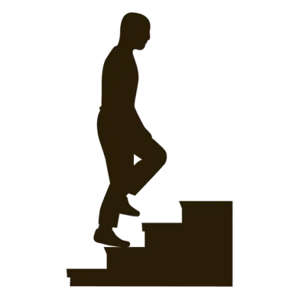 Silhouette of Person Climbing Steps