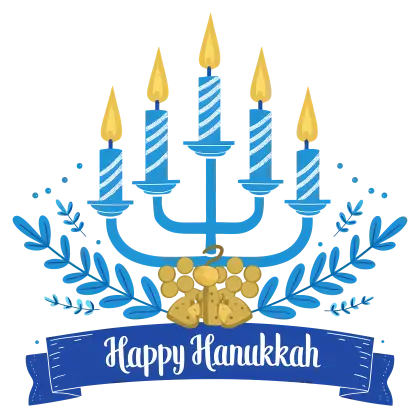Hanukkah Menorah with Candles