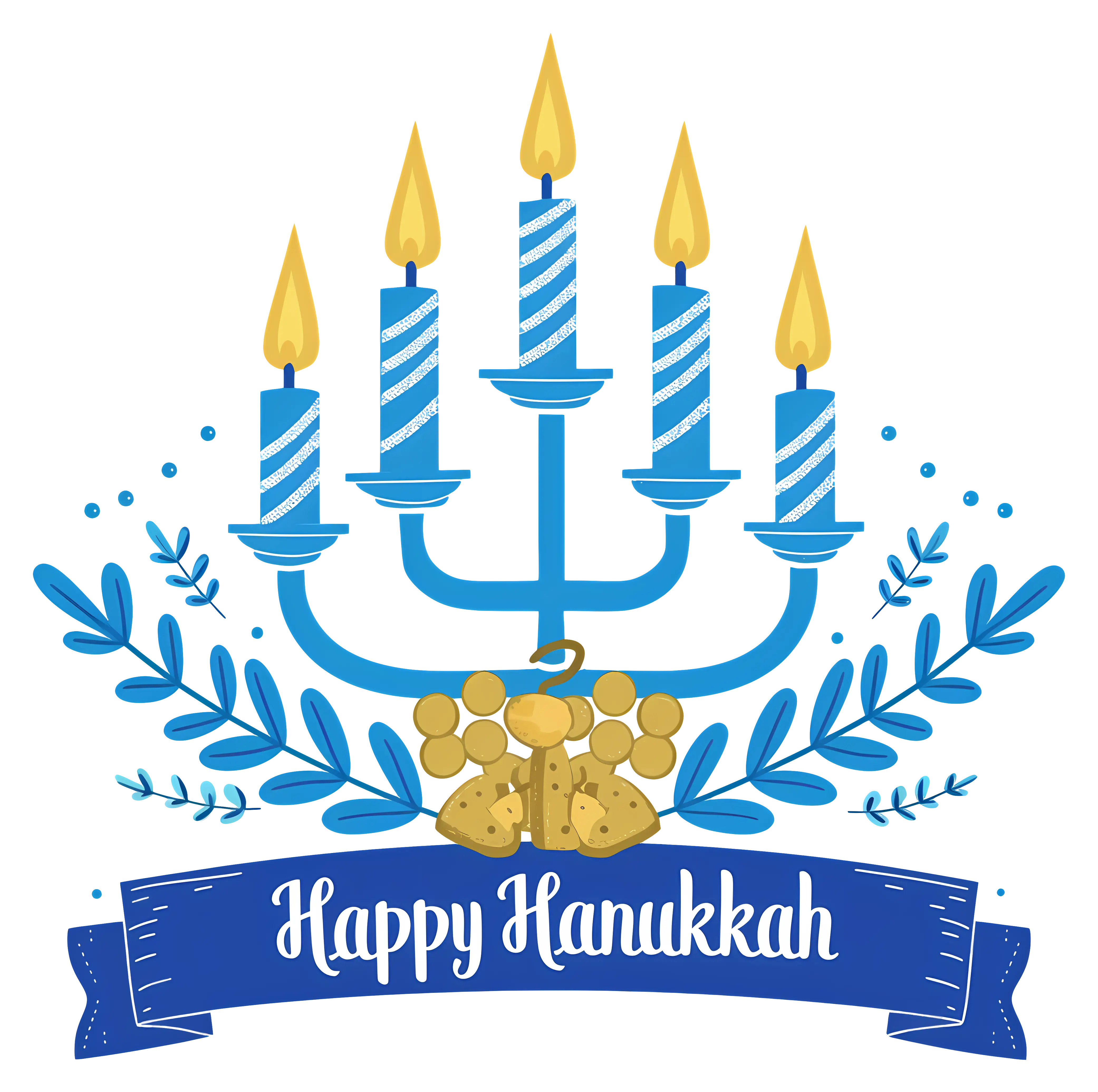 Hanukkah Menorah with Candles