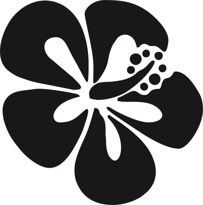 Black Hibiscus Flower Silhouette Artwork