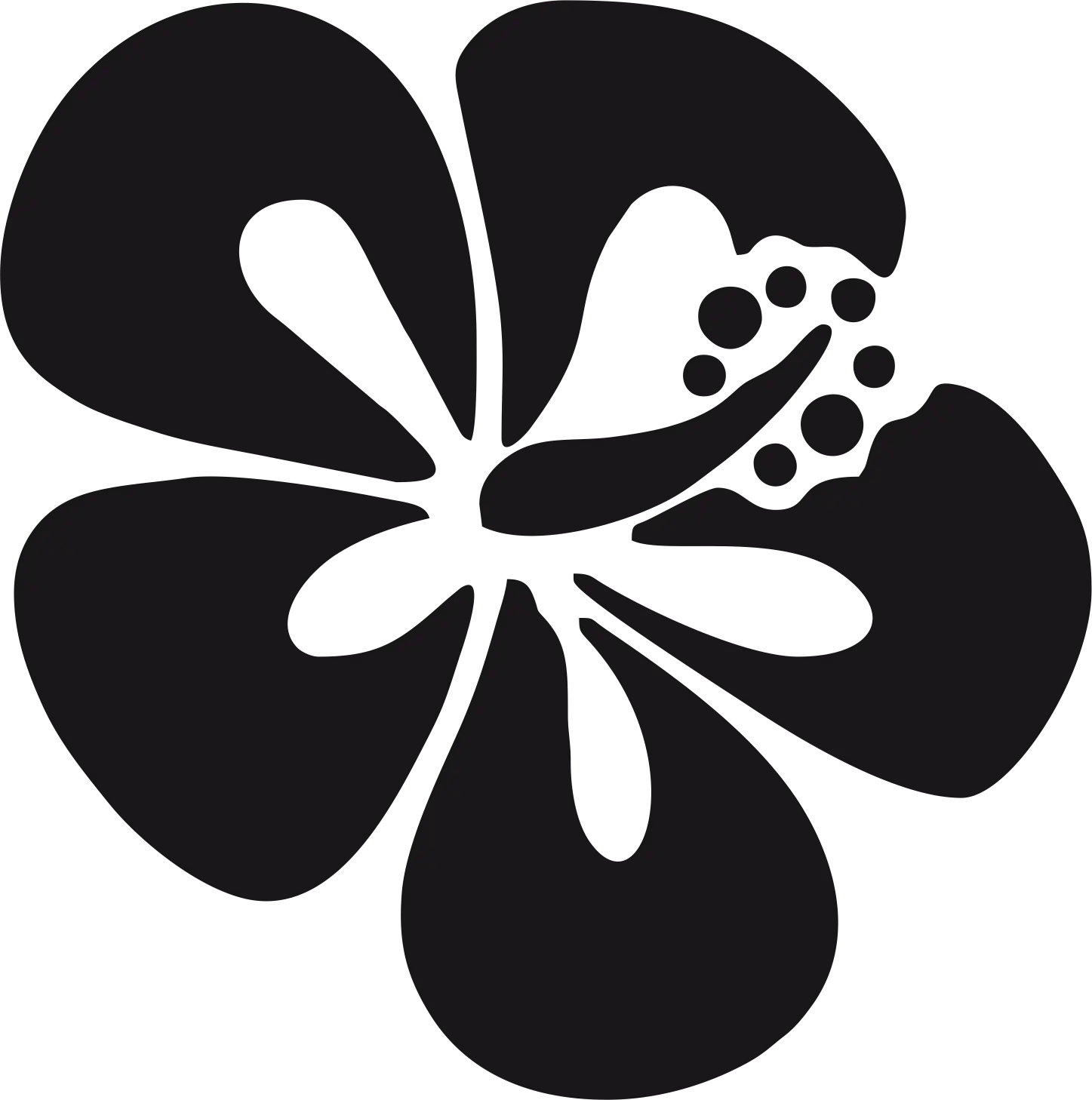 Black Hibiscus Flower Silhouette Artwork