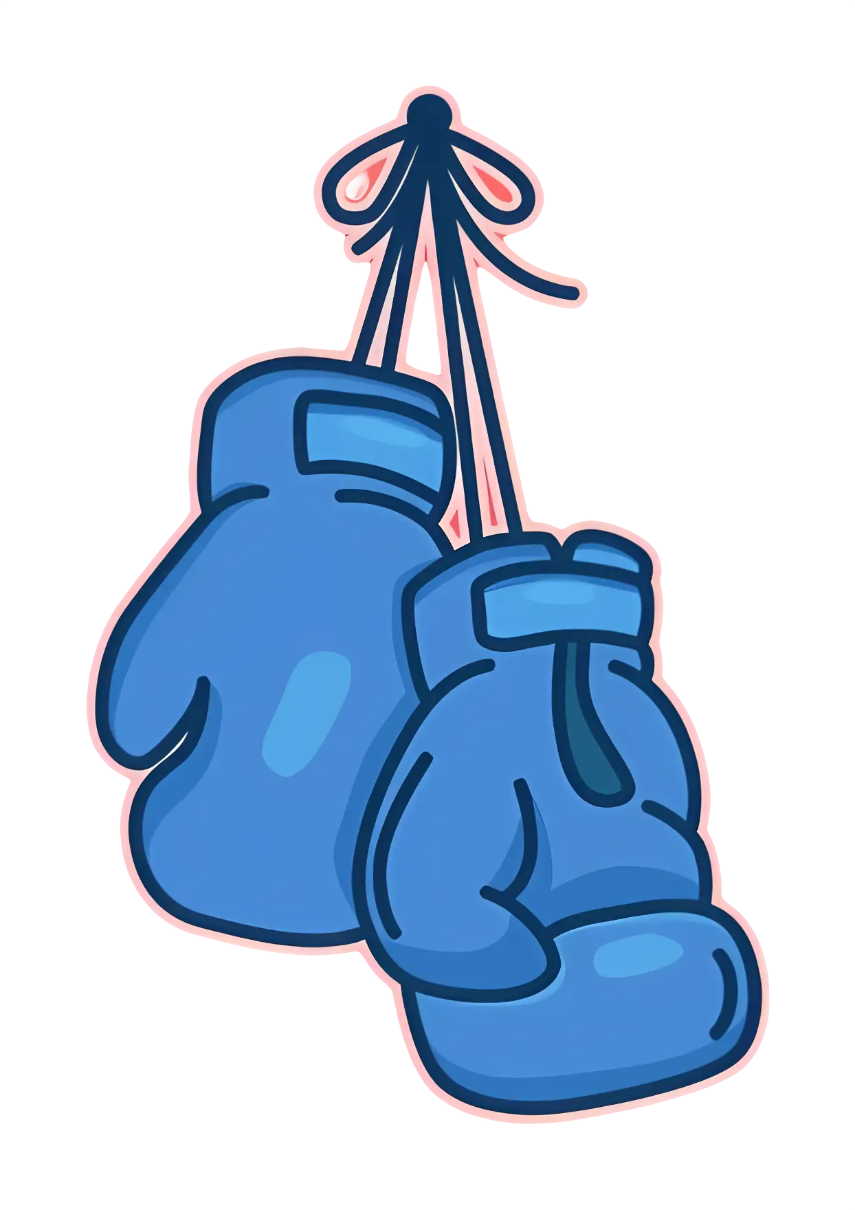 Pair of Blue Boxing Gloves Hanging