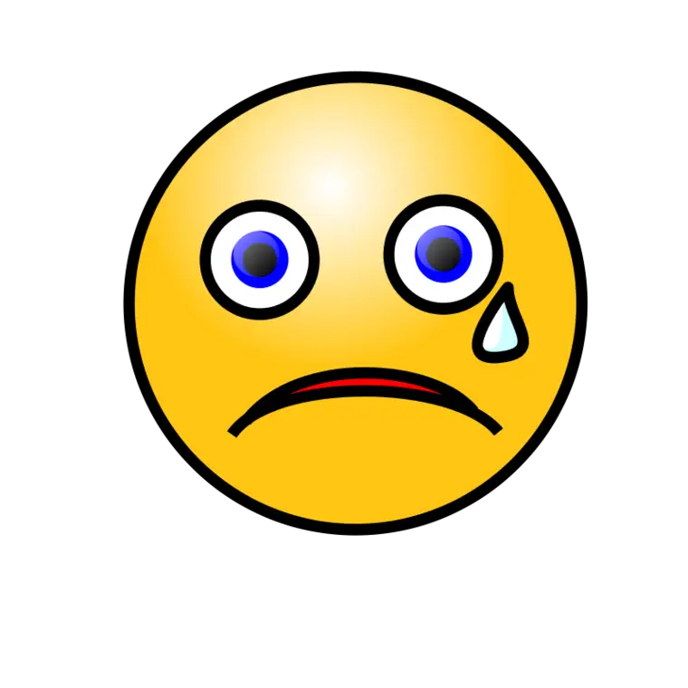 Sad Face Emoji with a Tear