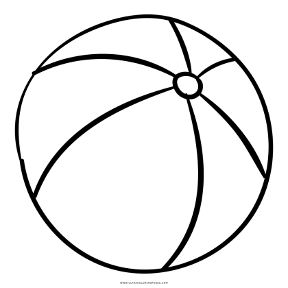 Simple Beach Ball Outline Drawing