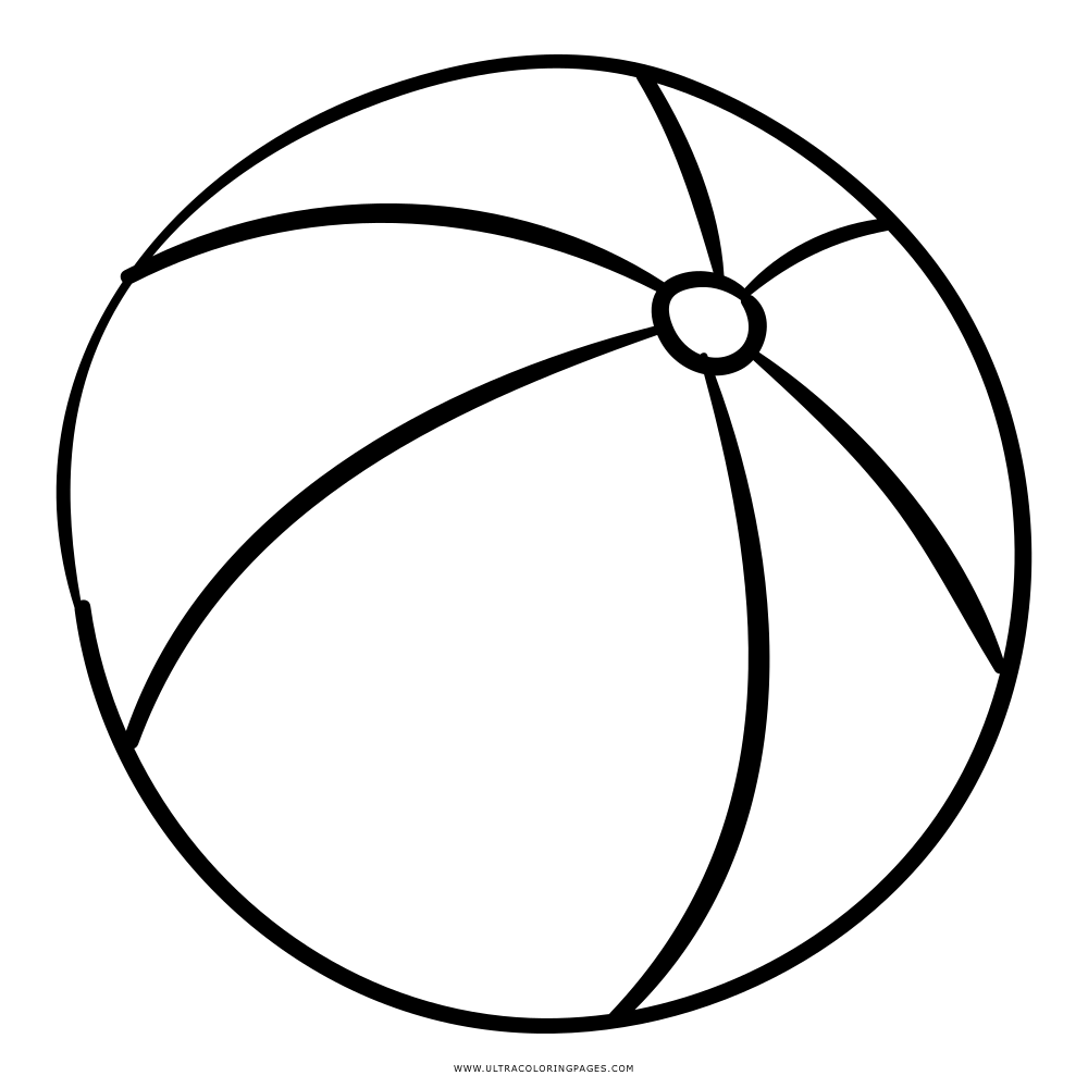 Simple Beach Ball Outline Drawing