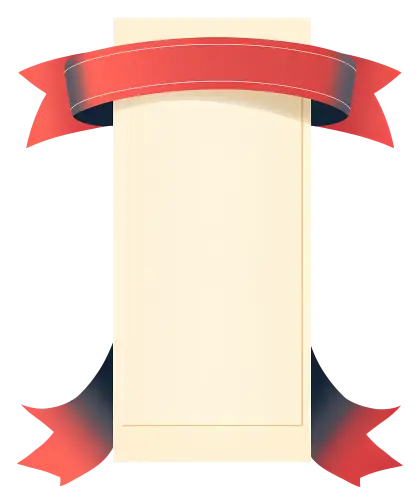 Blank Banner with Red Ribbon