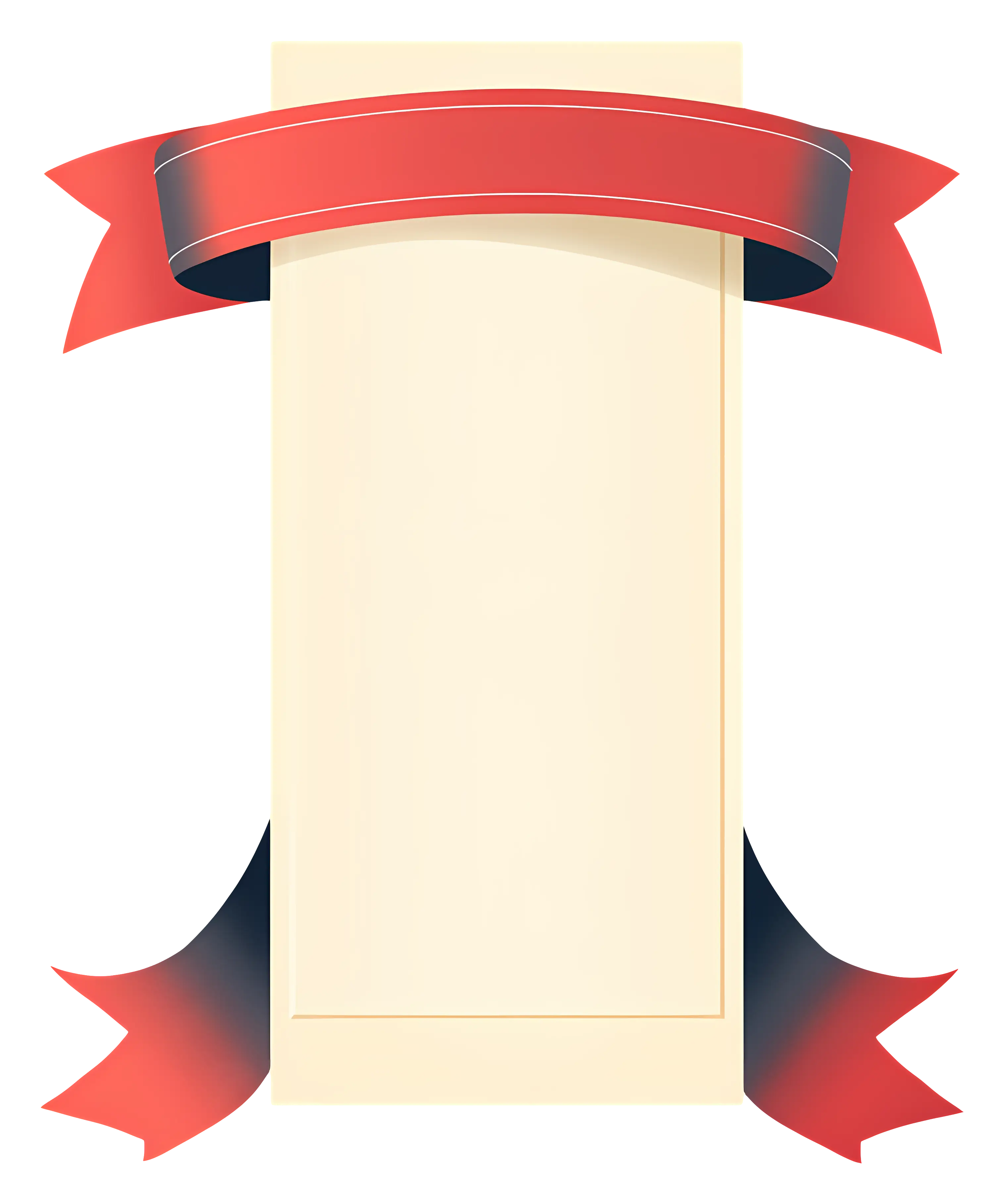 Blank Banner with Red Ribbon