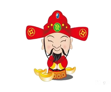 Chinese God of Wealth Cartoon for Festive Celebrations