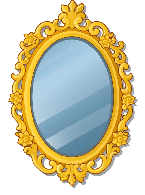 Vintage Ornate Oval Mirror with Golden Frame