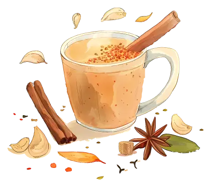 Spiced Chai Drink with Decorative Spices