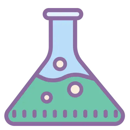 Cartoon Chemical Flask with Liquid