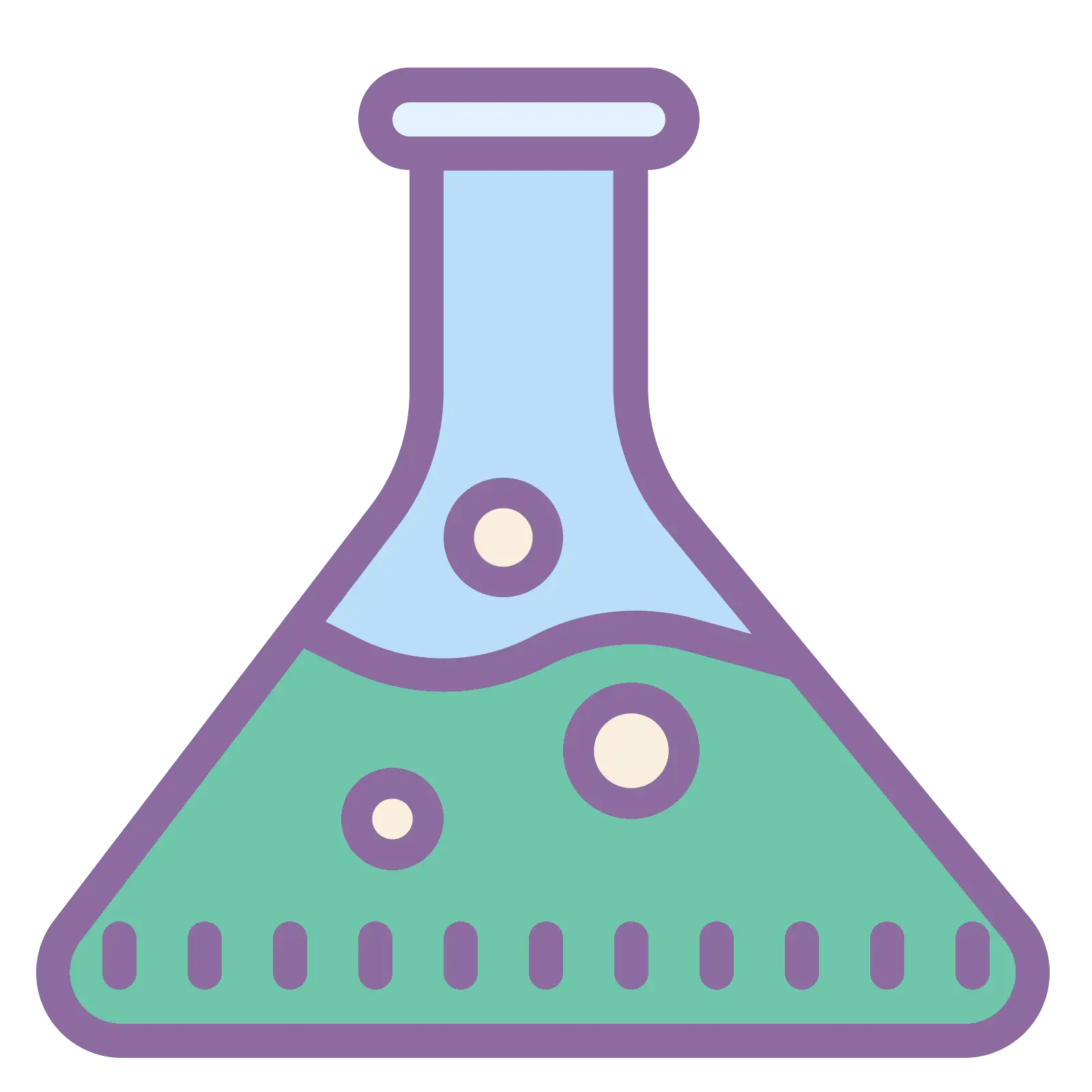Cartoon Chemical Flask with Liquid