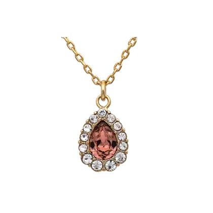 Gold Necklace with Gemstone Pendant