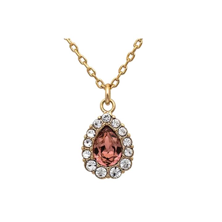 Gold Necklace with Gemstone Pendant