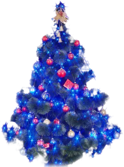 Brightly Decorated Christmas Tree with Ornaments