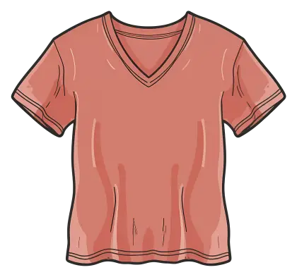 Pink V-neck T-shirt