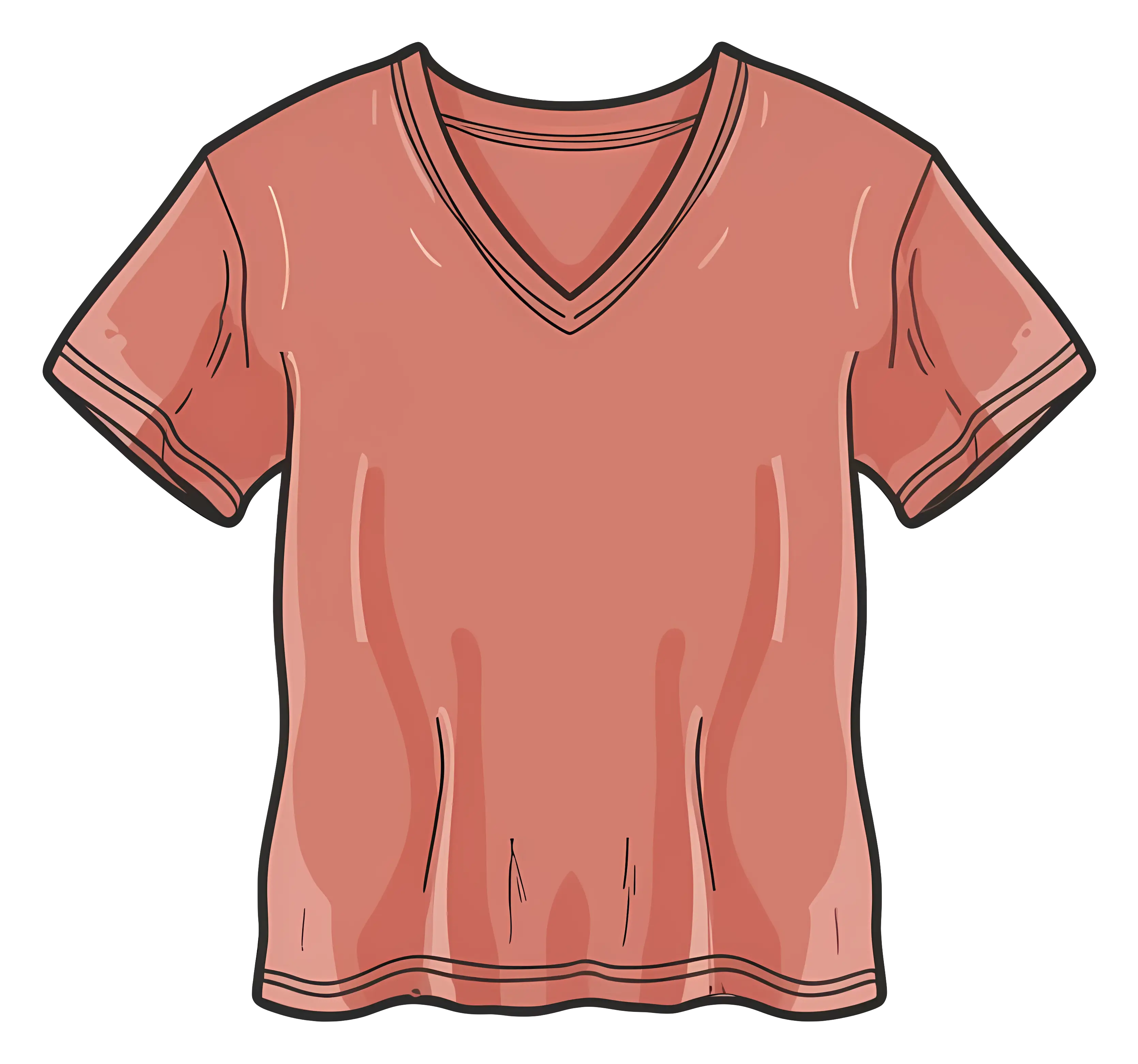 Pink V-neck T-shirt