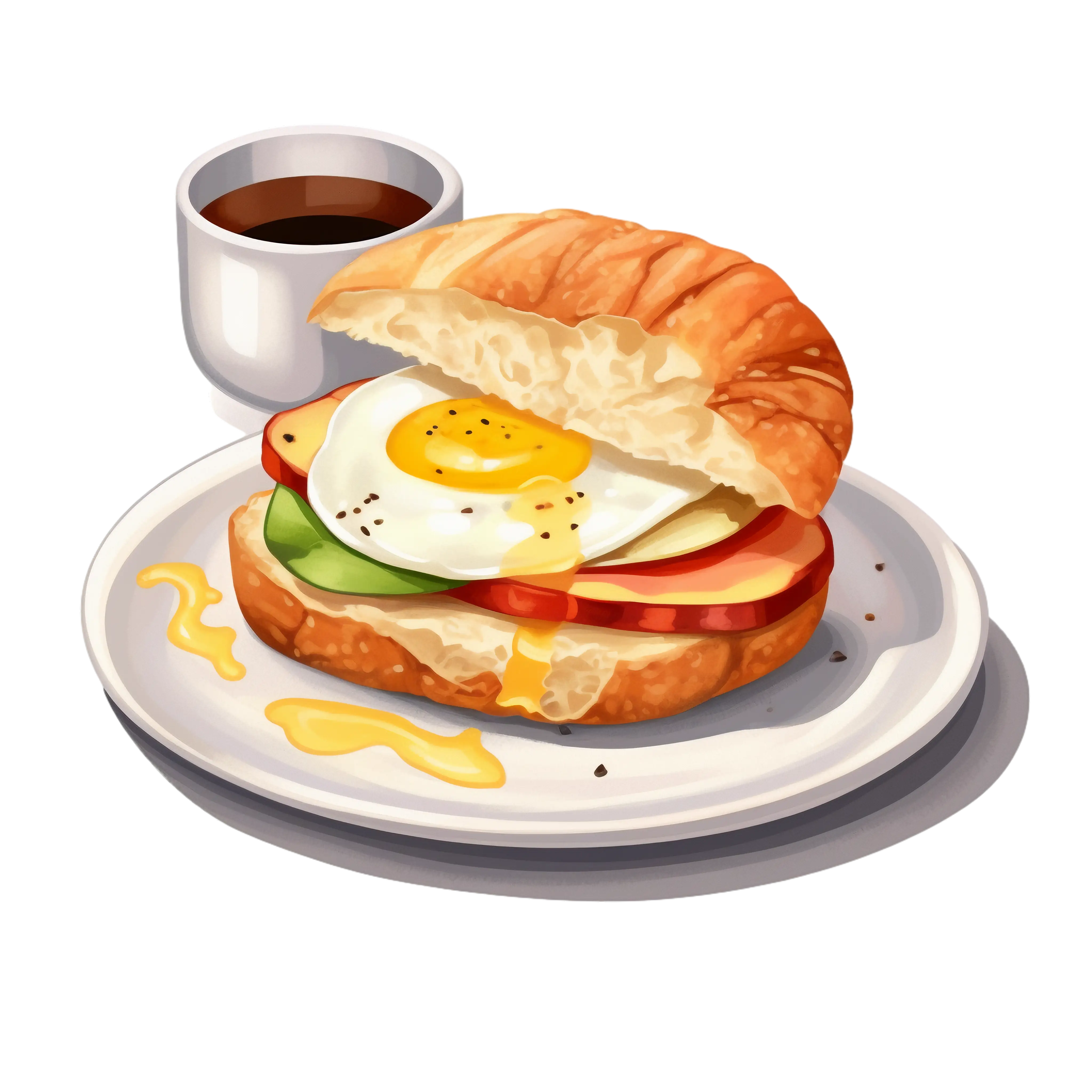 Breakfast Sandwich with Coffee