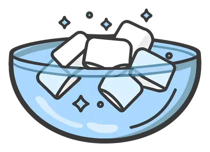 Glass Bowl of Sugar Cubes for Sweetening