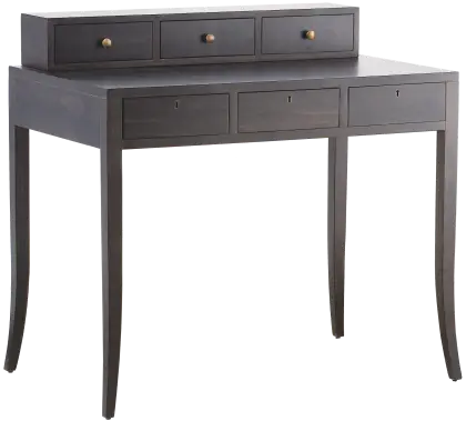 Modern Black Desk with Drawer Storage