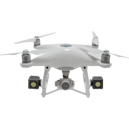 White Drone with Camera and Propellers