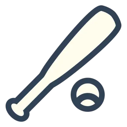 Simple Baseball Bat and Ball Icon