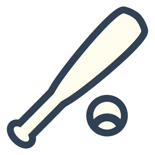 Simple Baseball Bat and Ball Icon