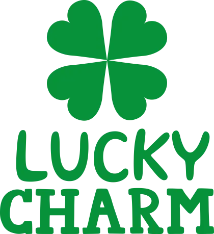 Minimalist Green Four-Leaf Clover Lucky Charm Logo