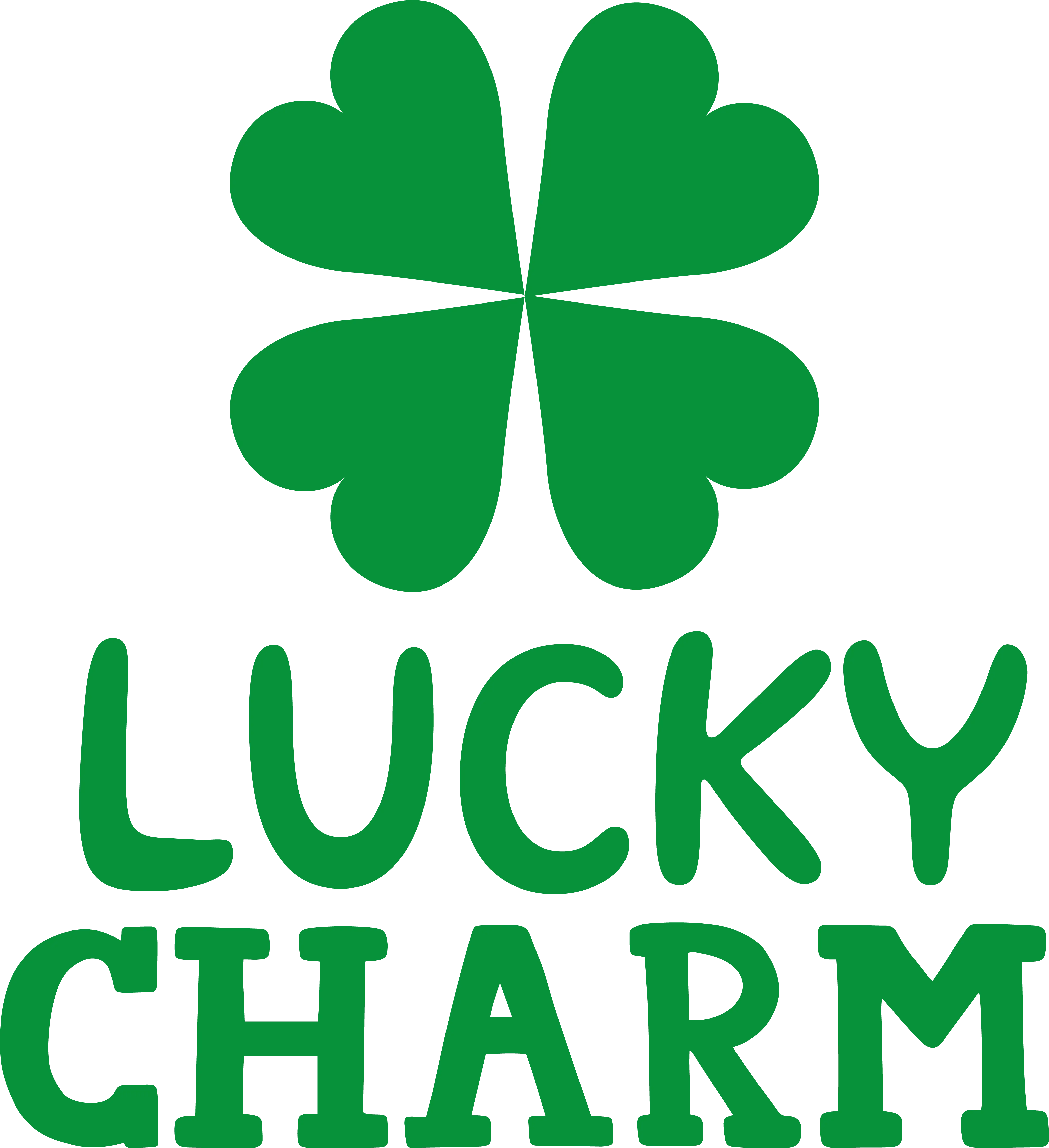 Minimalist Green Four-Leaf Clover Lucky Charm Logo