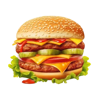 Stacked Double Cheeseburger with Toppings