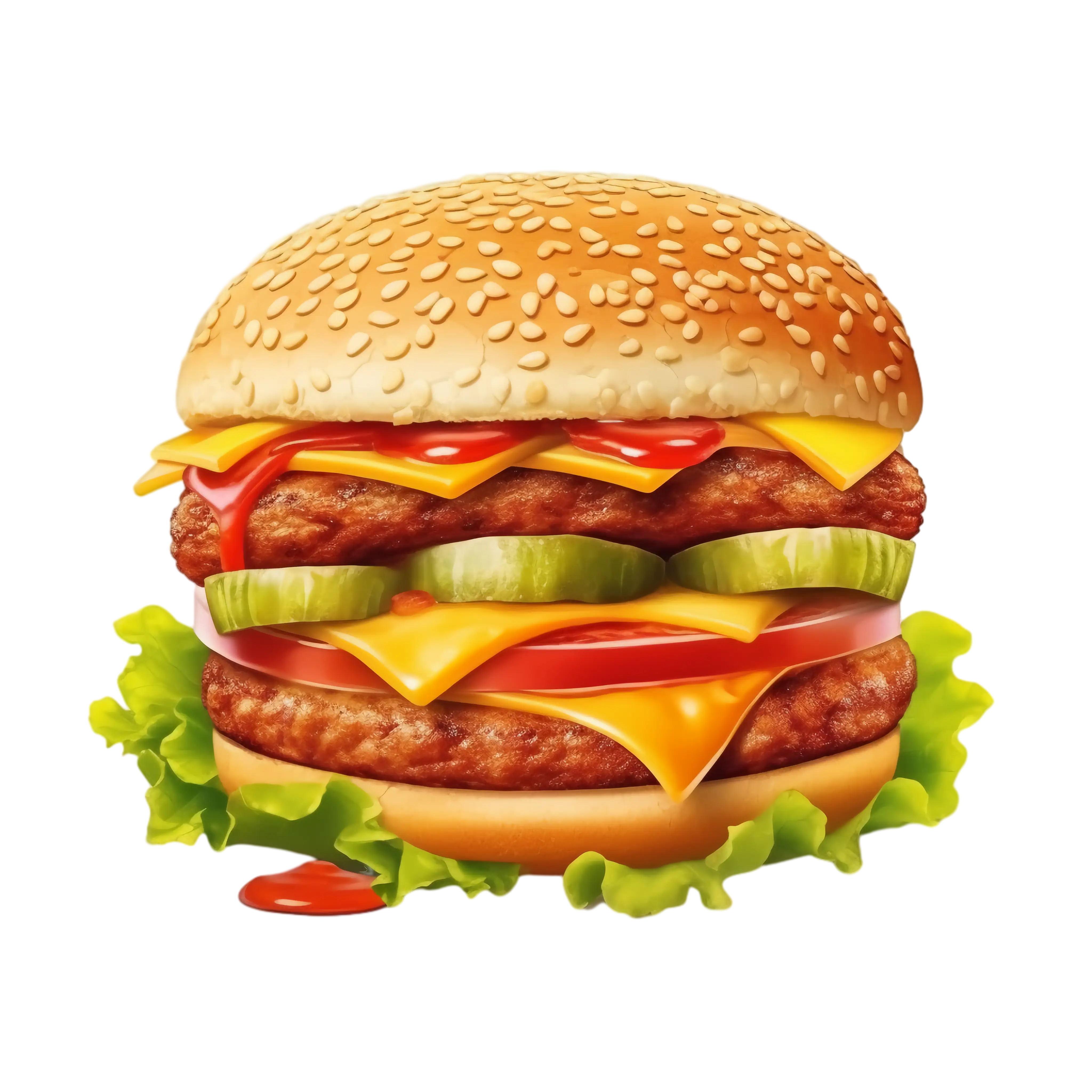 Stacked Double Cheeseburger with Toppings