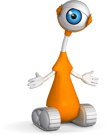Orange Robot with One Eye