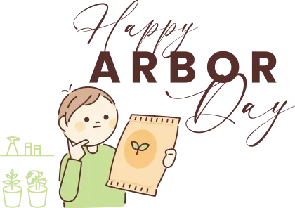 Boy with Seed Packet for Arbor Day