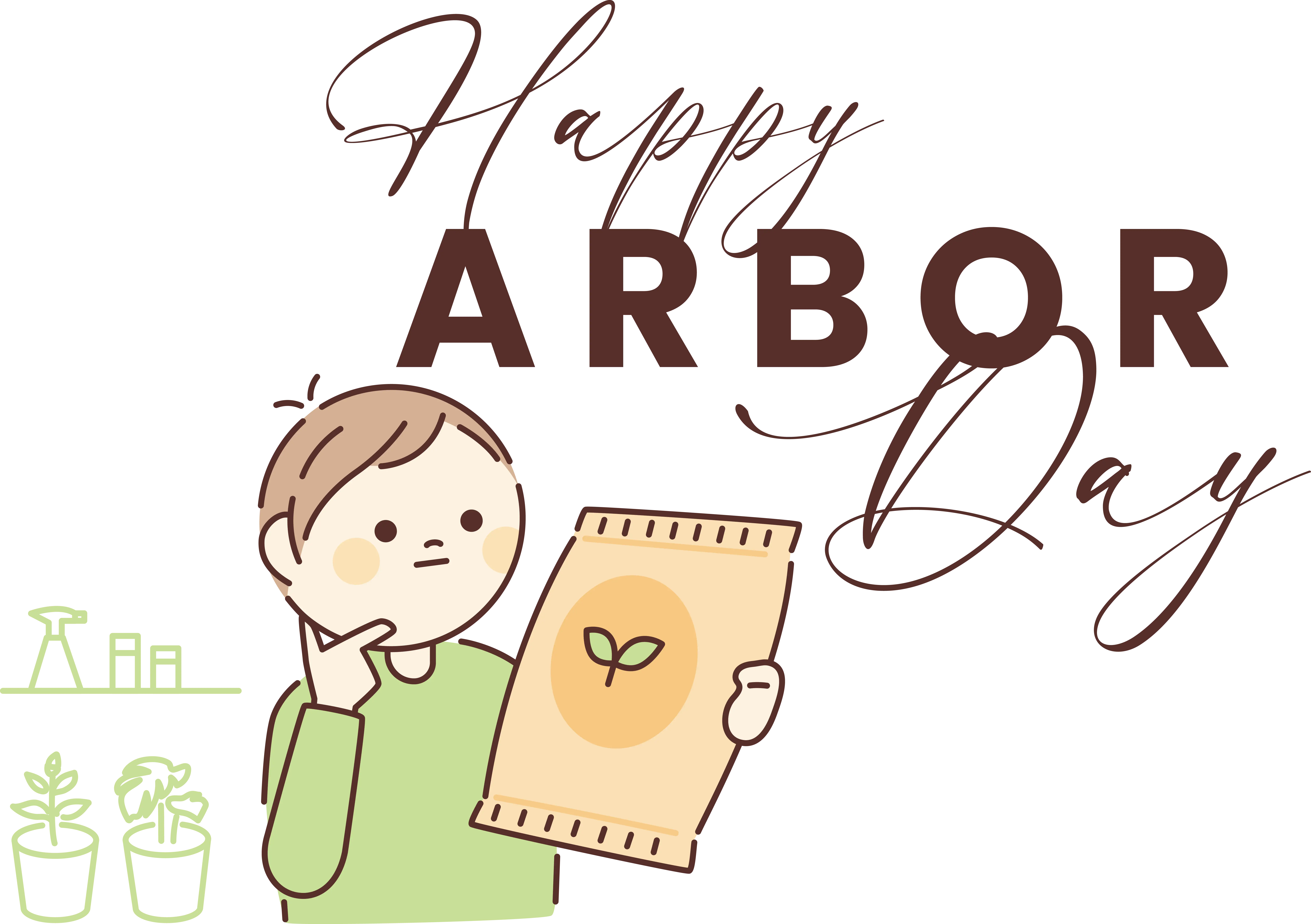 Boy with Seed Packet for Arbor Day