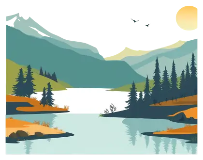 Beautiful Mountain Lake Landscape