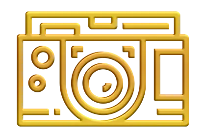 Golden Camera Icon for Design