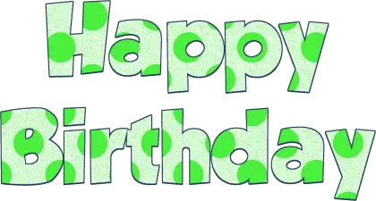 Happy Birthday Green Text Design